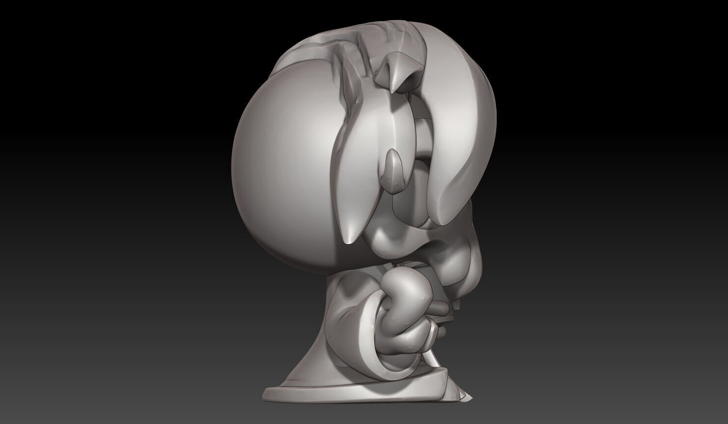 Funny Skull Miniature-250404 3D print model_3