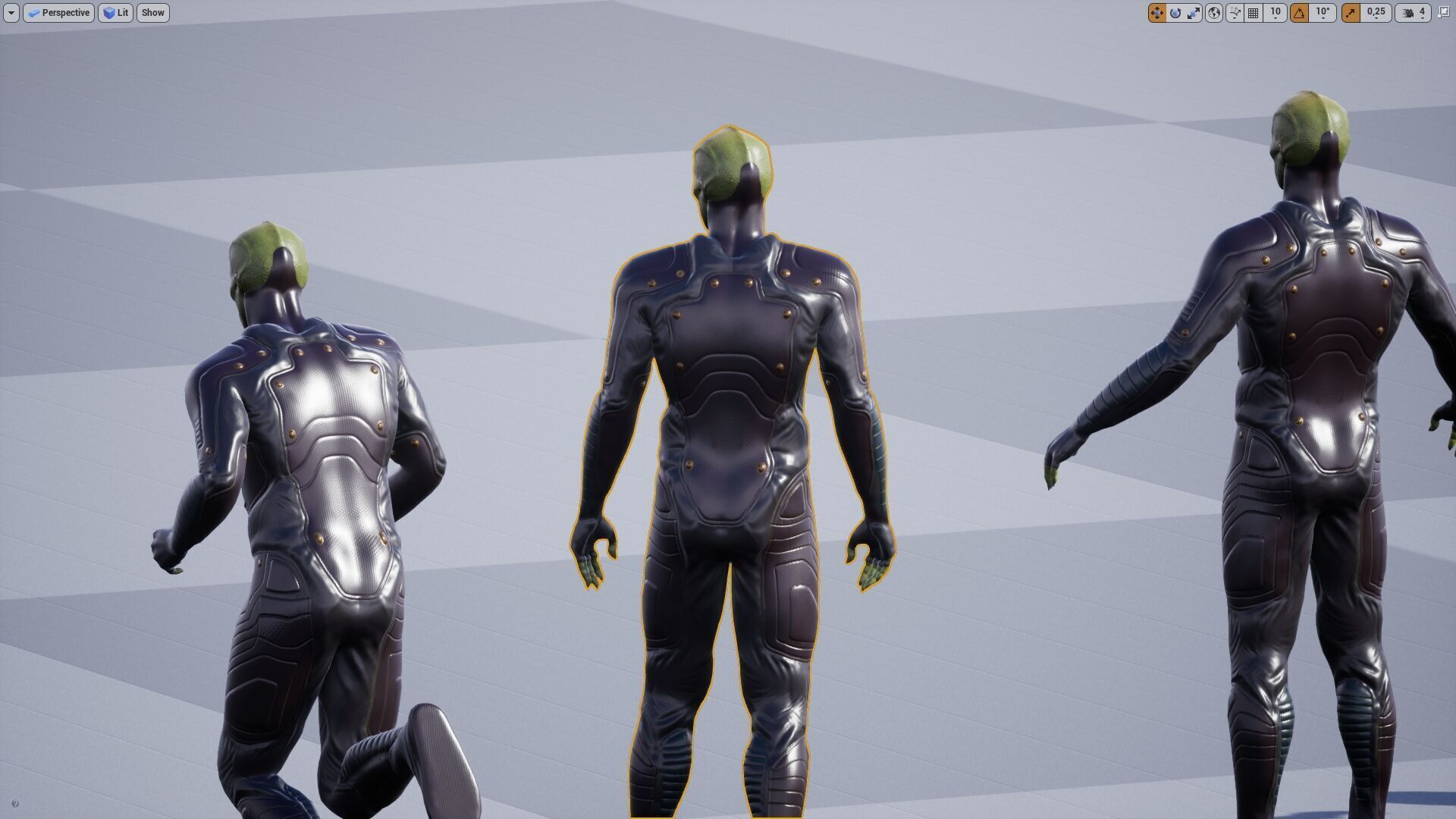 Alien Reptiloid  Low-poly 3D model_16