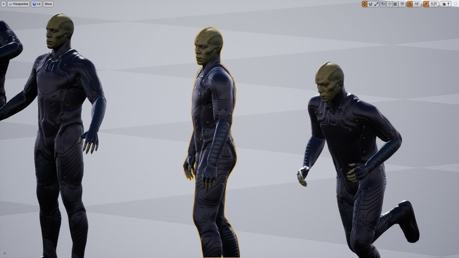 Alien Reptiloid  Low-poly 3D model_14