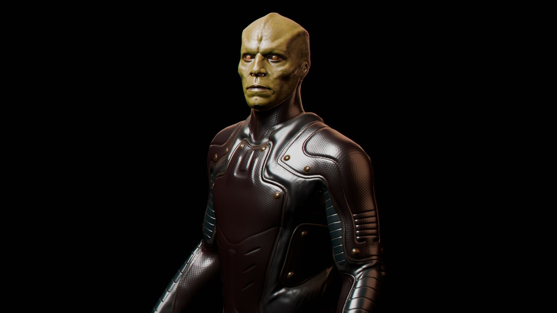 Alien Reptiloid  Low-poly 3D model_4