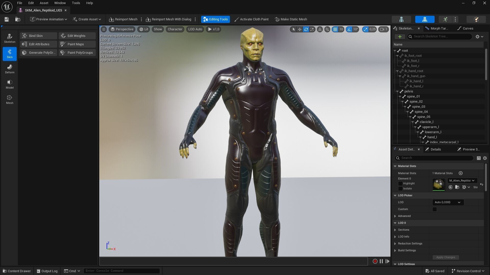 Alien Reptiloid  Low-poly 3D model_13