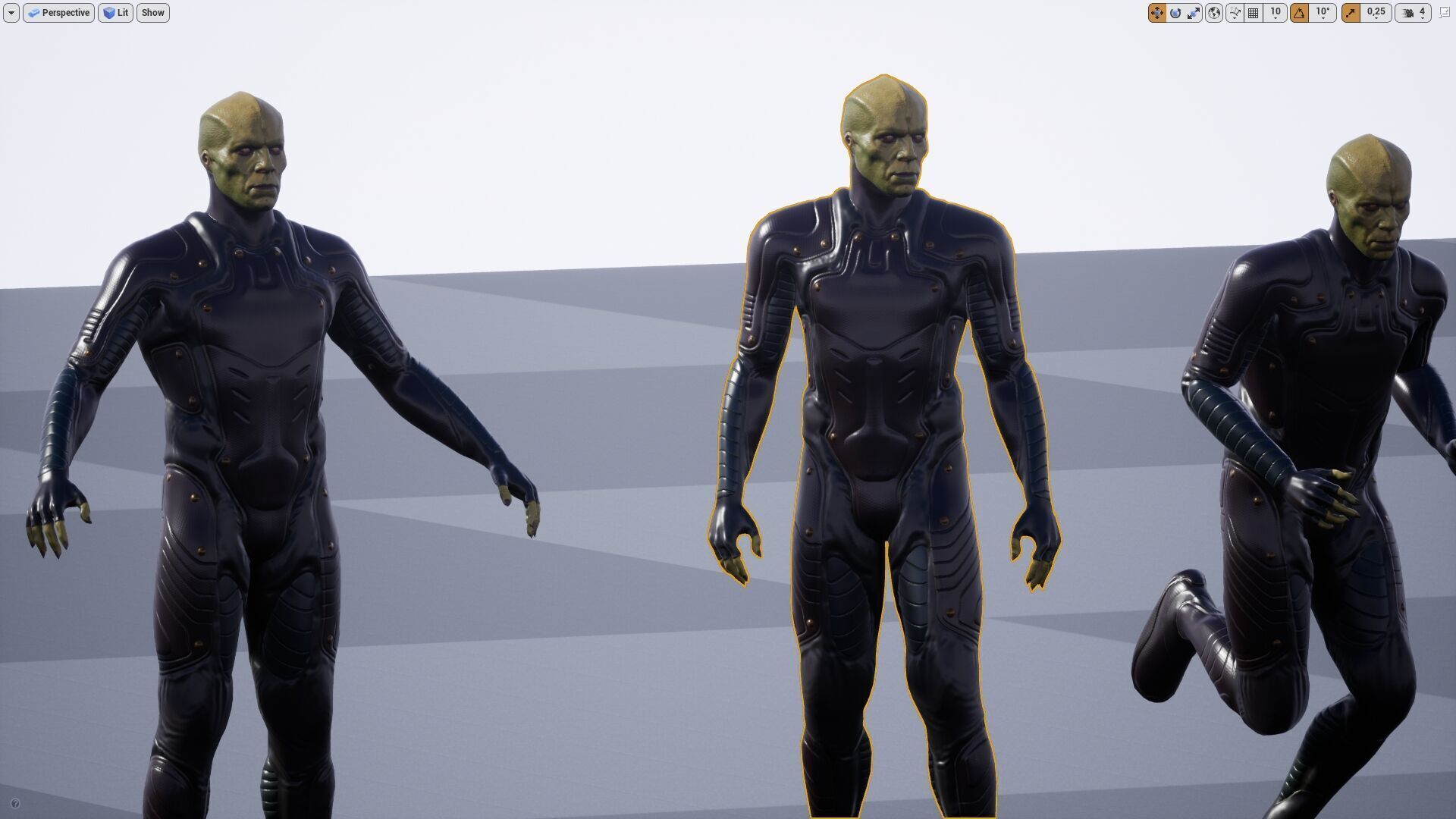 Alien Reptiloid  Low-poly 3D model_9