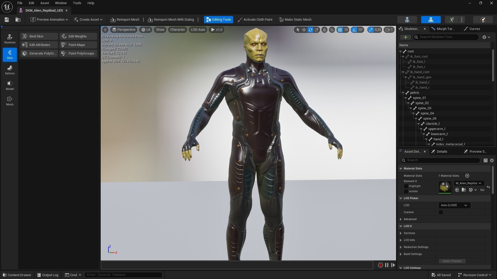 Alien Reptiloid  Low-poly 3D model_7