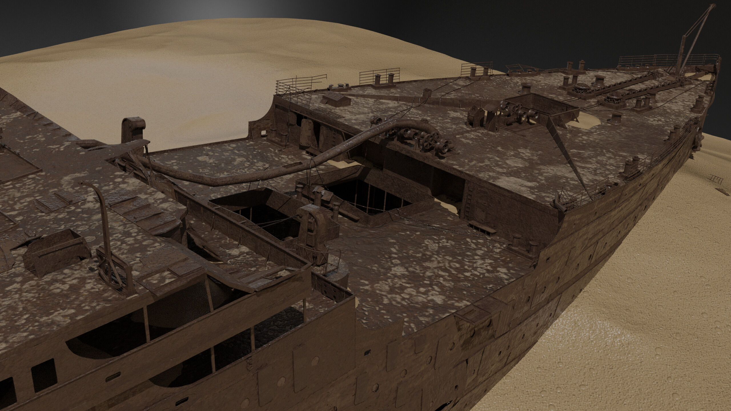 The bow of the Titanic Low-poly 3D model_7