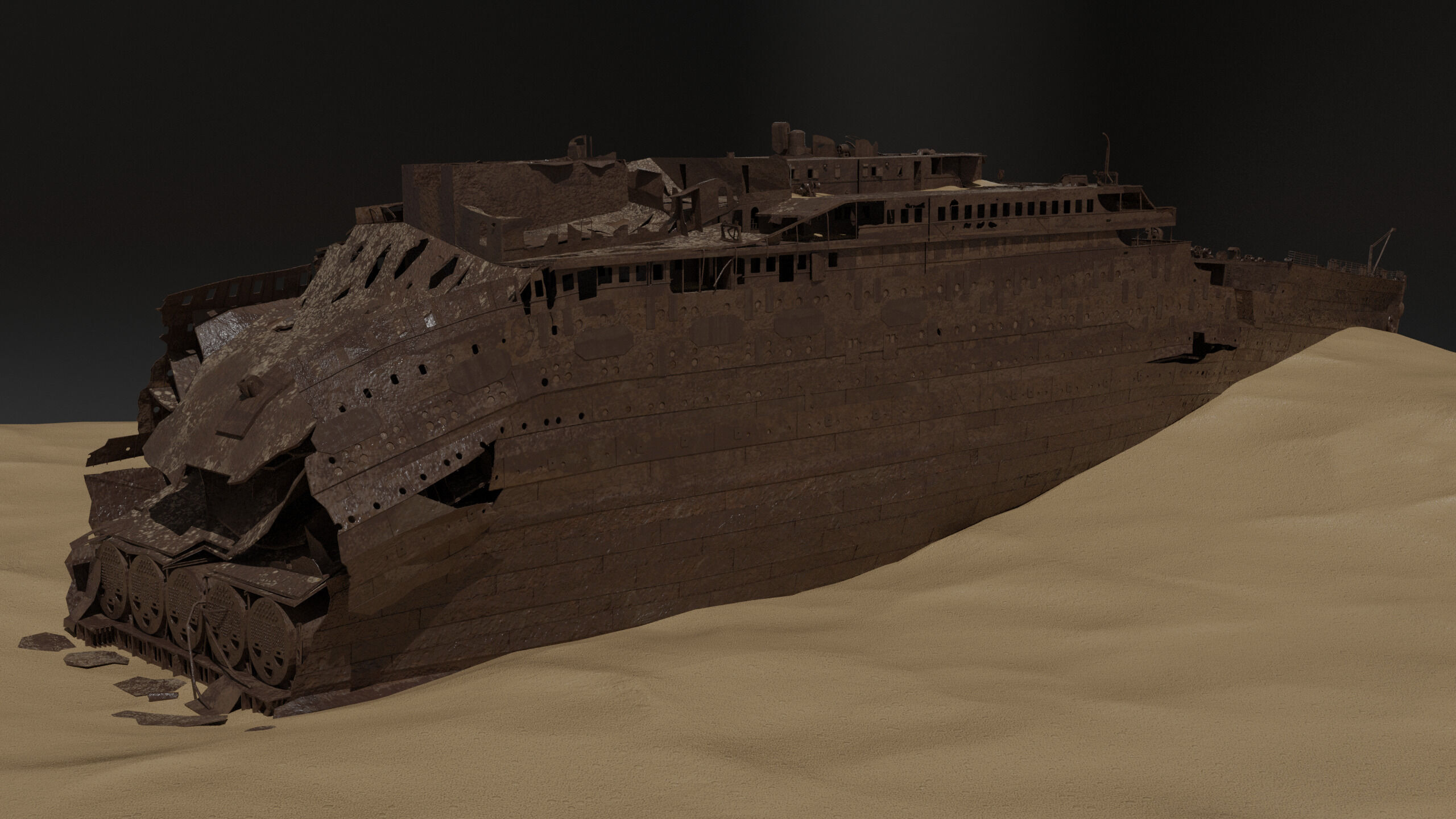 The bow of the Titanic Low-poly 3D model_4