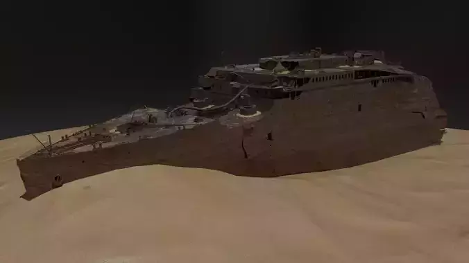 The bow of the Titanic Low-poly 3D model