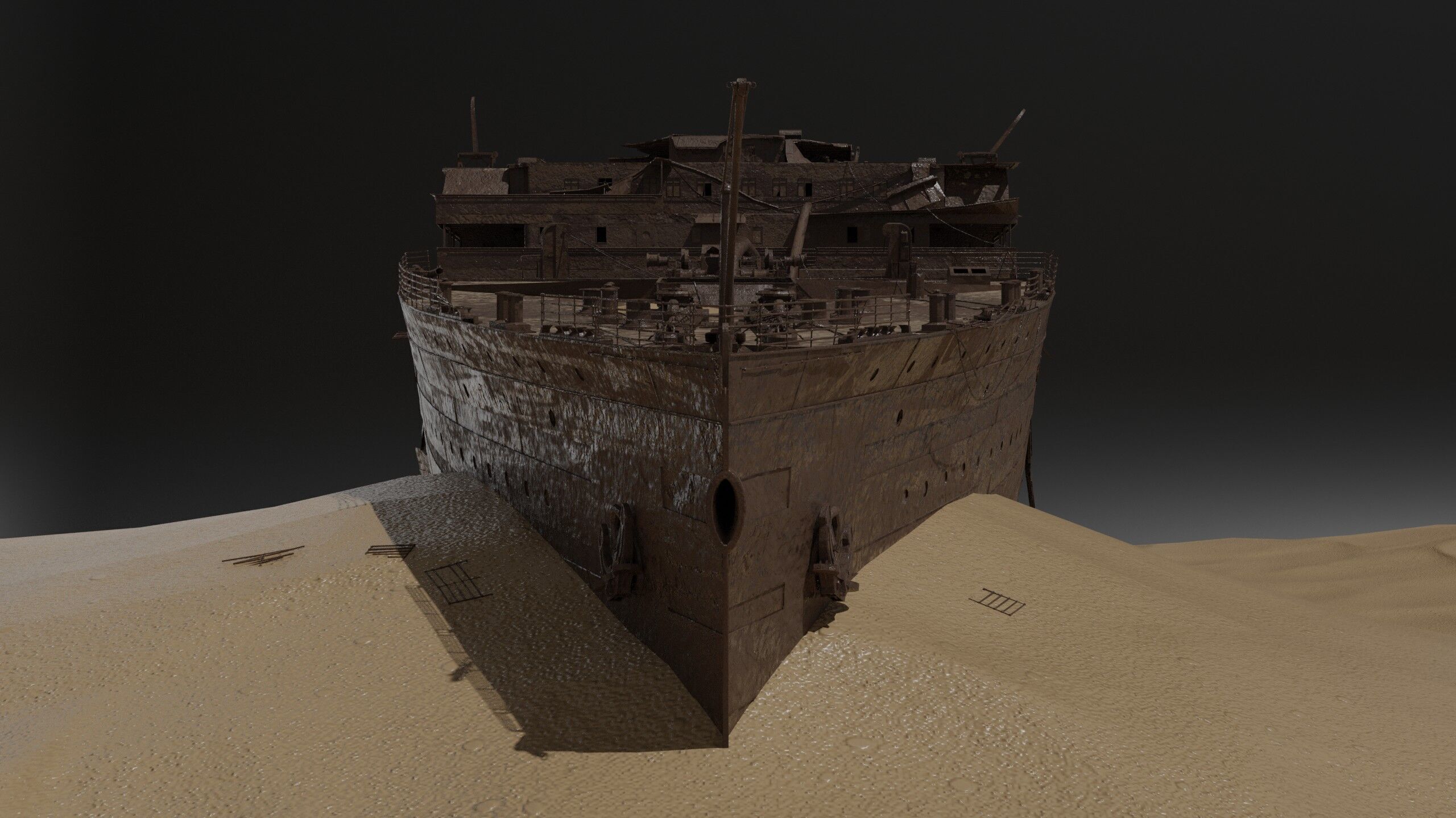 The bow of the Titanic Low-poly 3D model_10