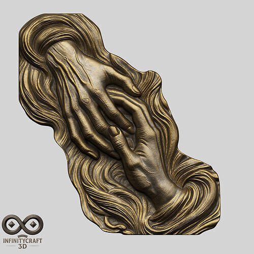 Hand of God Relief STL file for 3d printing or CNC 3D print model