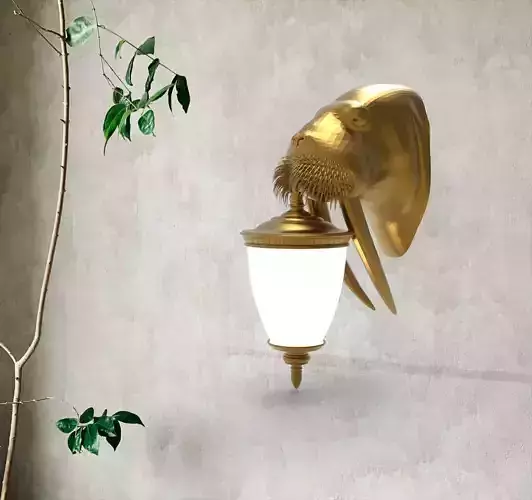 Walrus Head Wall Lamp