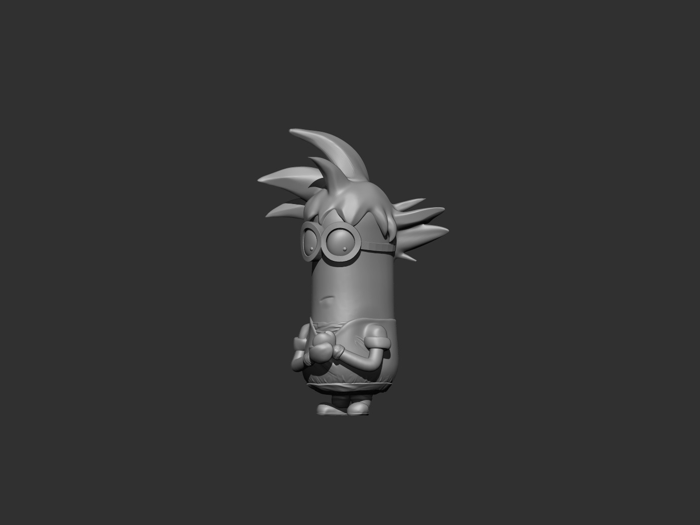 Minion goku detailed 3D print model_2