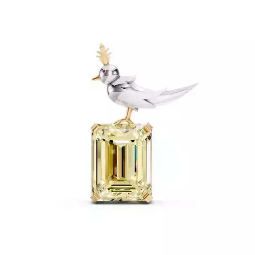 Bird On A Rock Brooch 3D print model