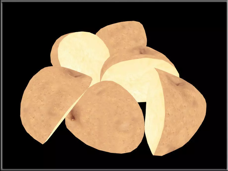 Half of POTATO - All In One Low-poly 3D model_0