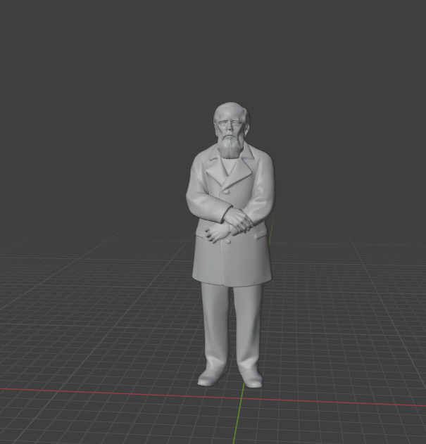 Fyodor Dostoevsky Statue 3D print model_13