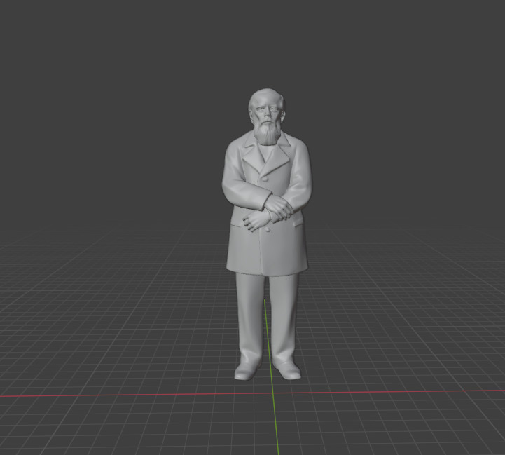 Fyodor Dostoevsky Statue 3D print model_29