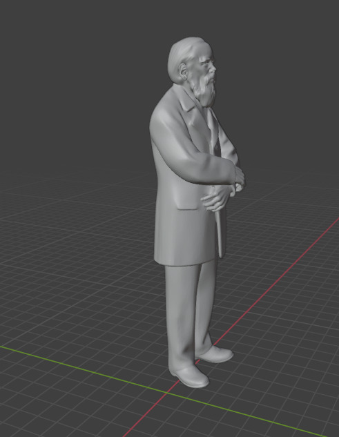 Fyodor Dostoevsky Statue 3D print model_3