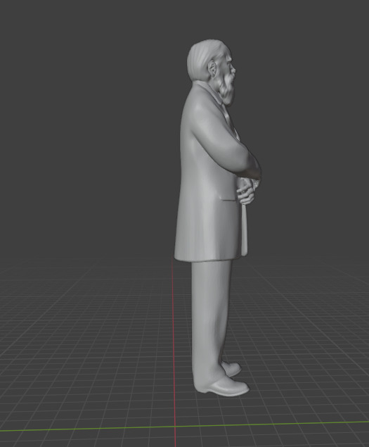Fyodor Dostoevsky Statue 3D print model_2