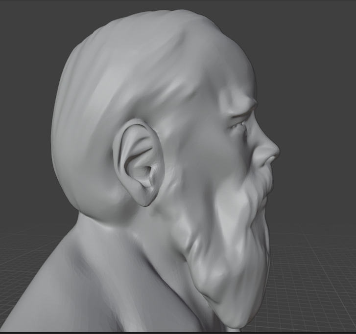 Fyodor Dostoevsky Statue 3D print model_30