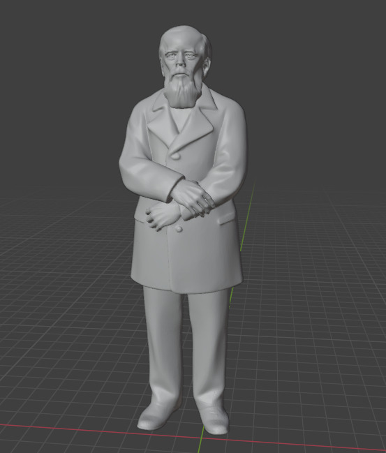 Fyodor Dostoevsky Statue 3D print model_20