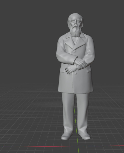 Fyodor Dostoevsky Statue 3D print model_1