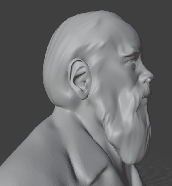 Fyodor Dostoevsky Statue 3D print model_23