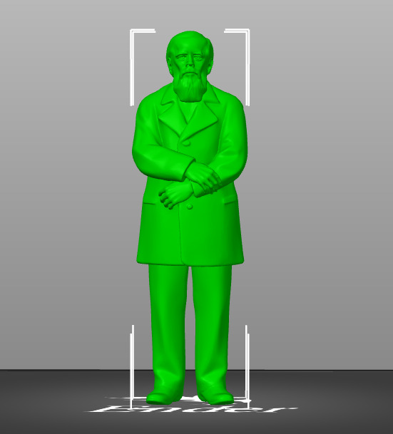 Fyodor Dostoevsky Statue 3D print model_26