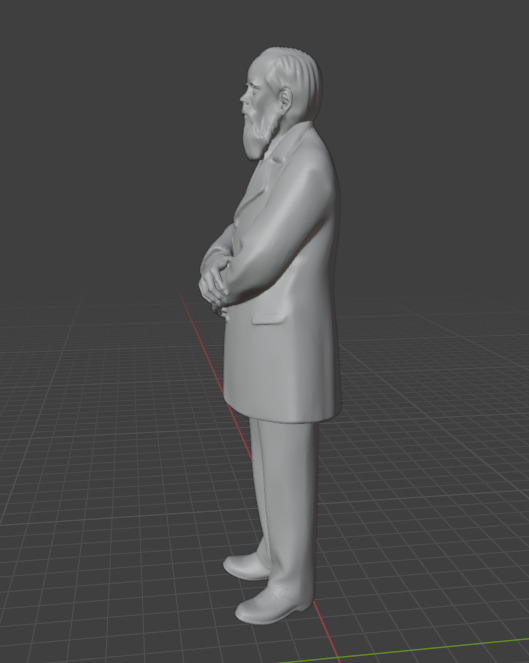 Fyodor Dostoevsky Statue 3D print model_9