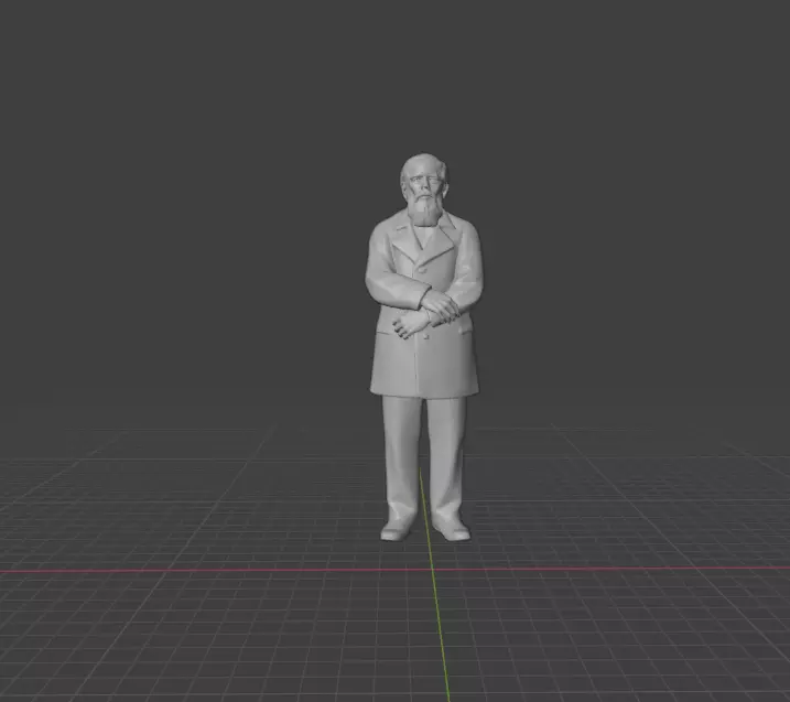 Fyodor Dostoevsky Statue 3D print model_0