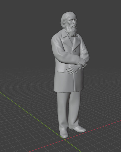 Fyodor Dostoevsky Statue 3D print model_5