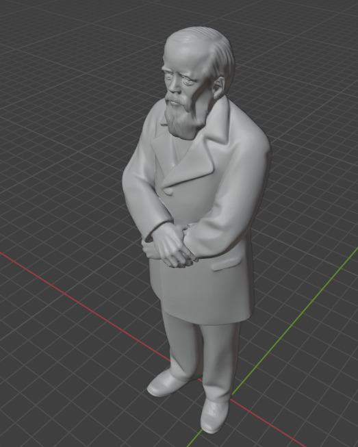 Fyodor Dostoevsky Statue 3D print model_16
