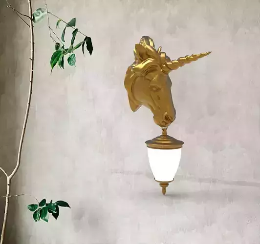 Unicorn Head Wall Lamp