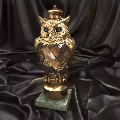Gold Owl Bird print model