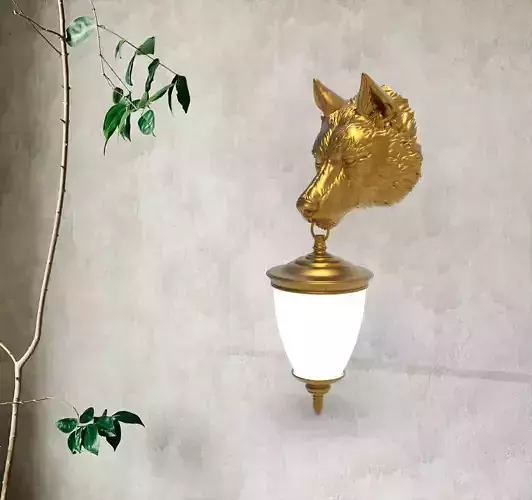 Wolf Head Wall Lamp