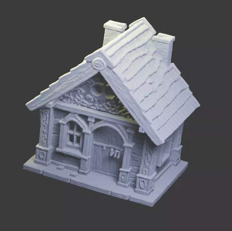 clasic Cottage scenery for rpgs dungeon 3D print model_0