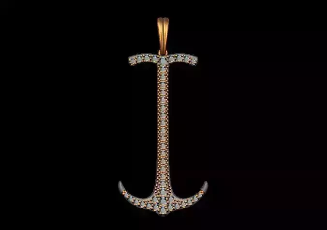 Diamond Anchor Pendant