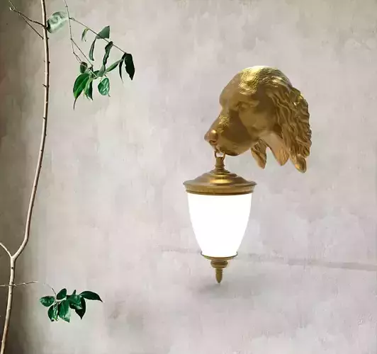 Dog Head Wall Lamp