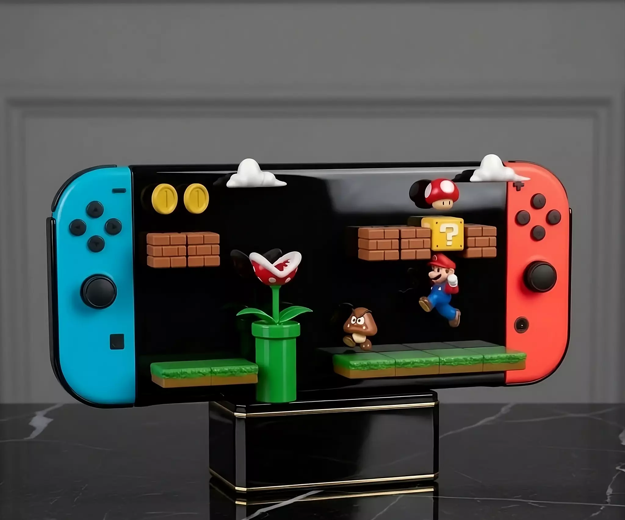 NINTENDO SWITCH SUPER MARIO DIORAMA CUTTED 3D print model