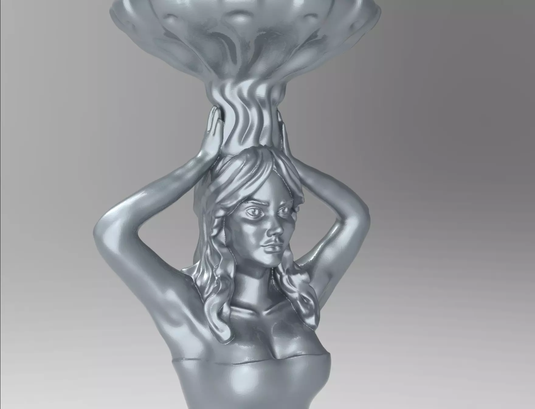 Elegant Standing Woman Candlestick Holder 3D print model_0