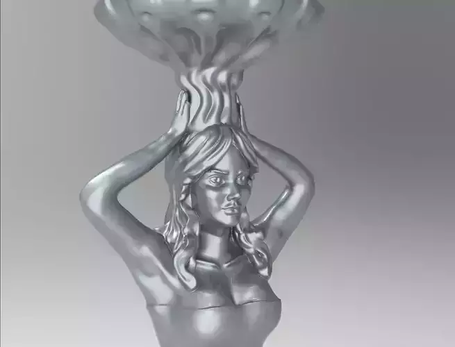 Elegant Standing Woman Candlestick Holder 3D print model