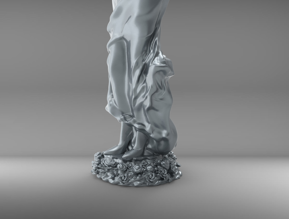 Elegant Standing Woman Candlestick Holder 3D print model_5