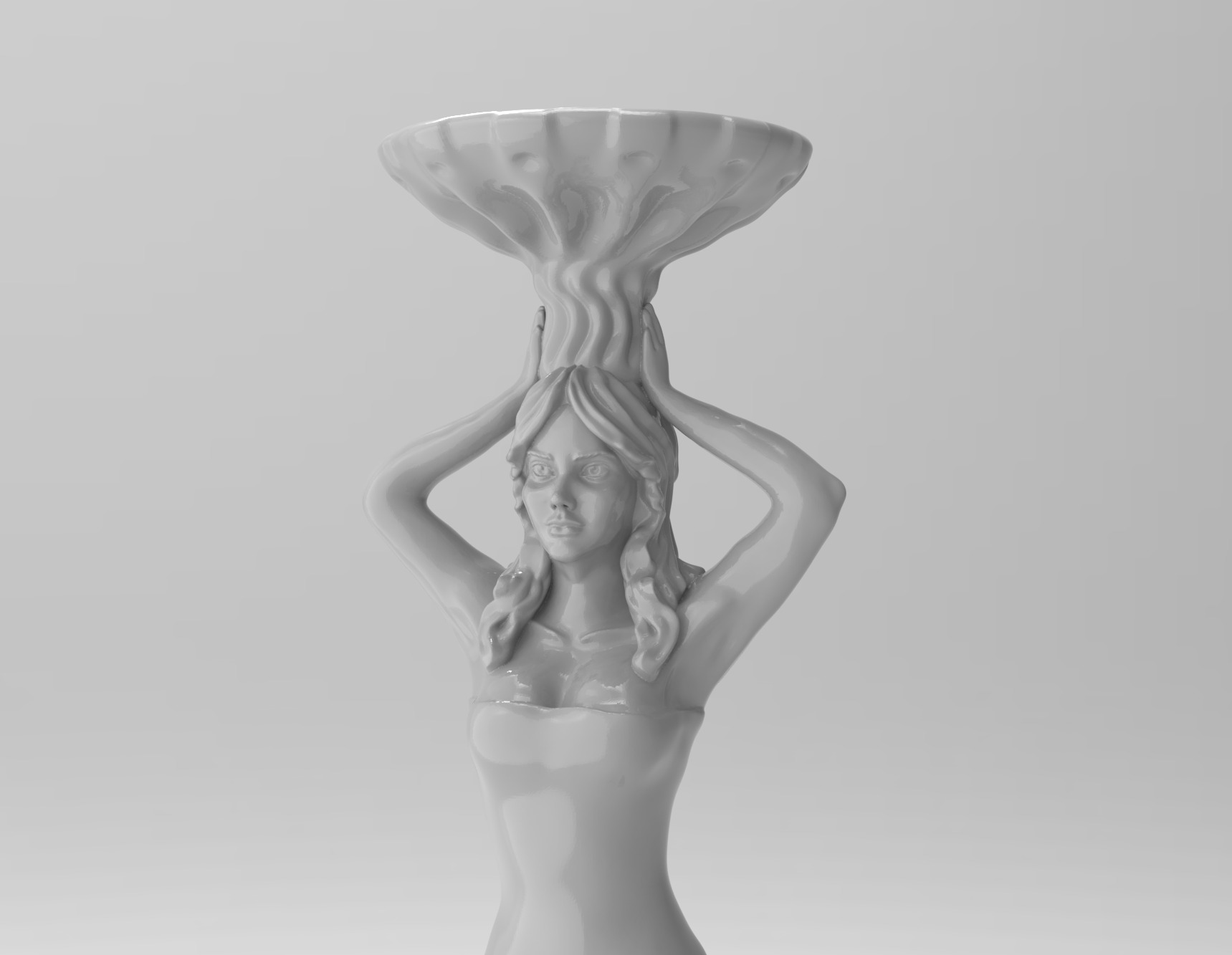 Elegant Standing Woman Candlestick Holder 3D print model_2
