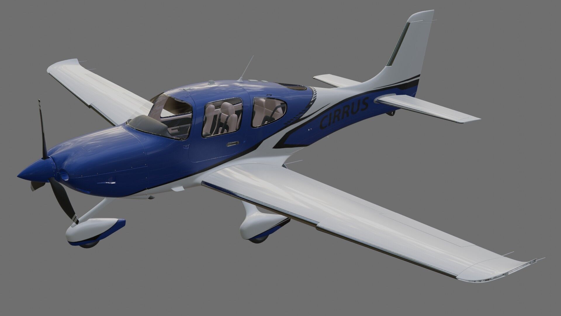 Cirrus SR22T  with interior 3D model_25