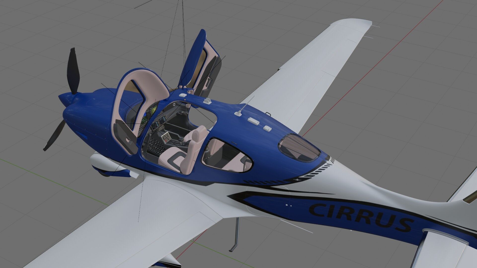 Cirrus SR22T  with interior 3D model_29