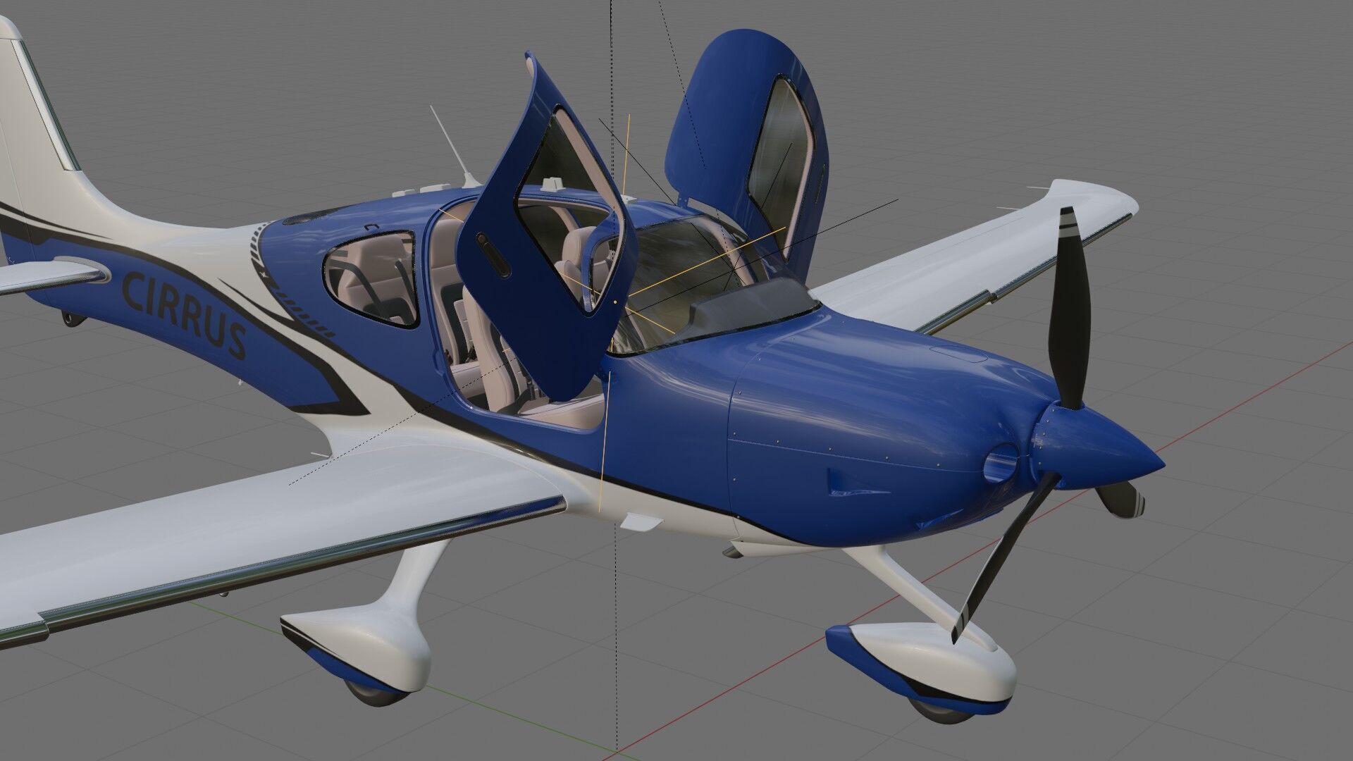 Cirrus SR22T  with interior 3D model_31