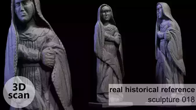Wooden sculpture 018 3D print model