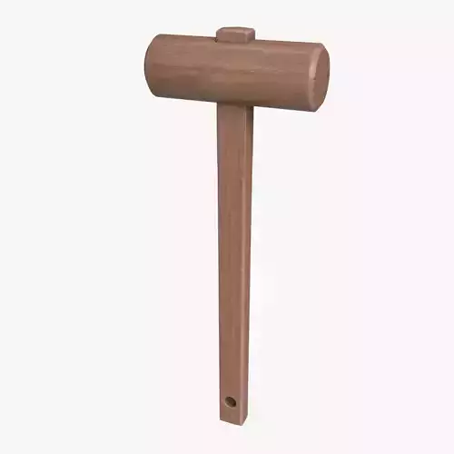 wooden mallet Low-poly 3D model