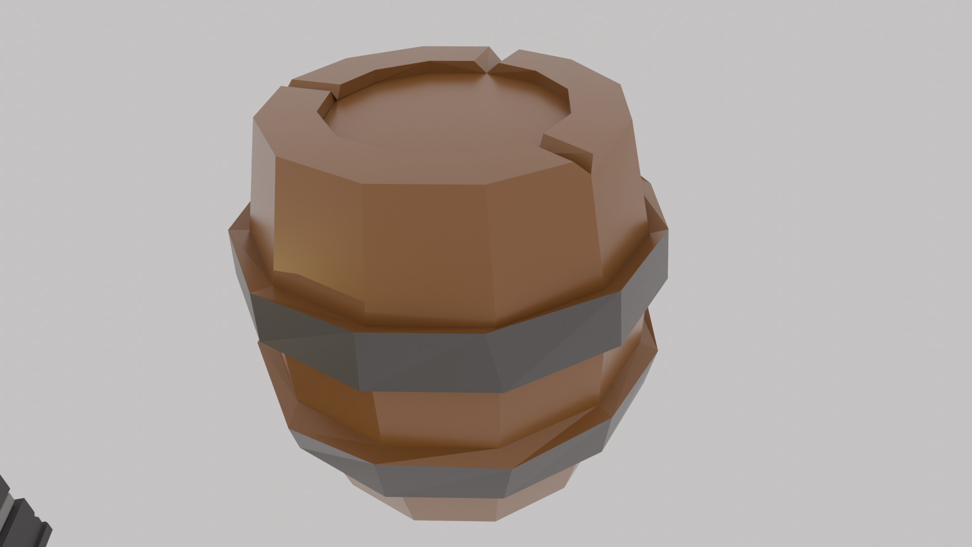 Low Polly Barrel Low-poly 3D model_2