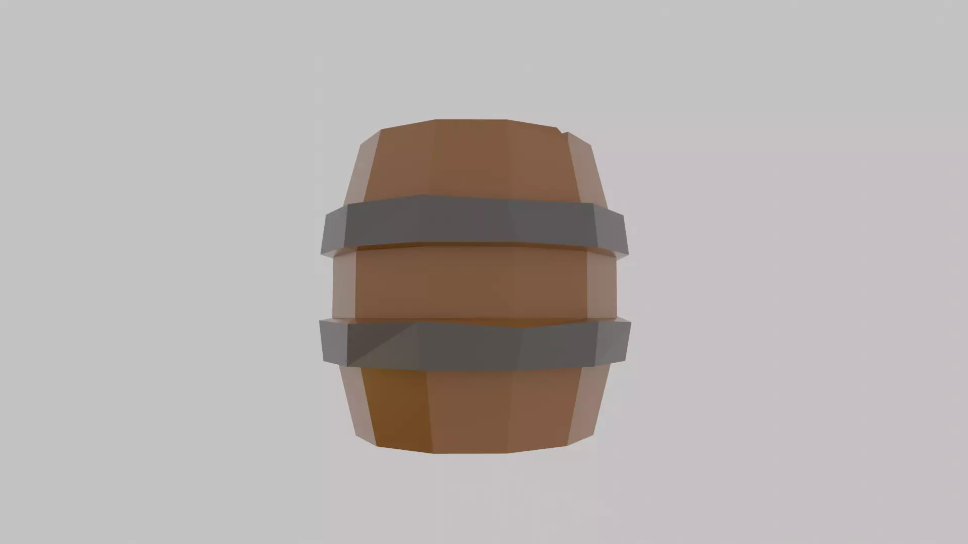 Low Polly Barrel Low-poly 3D model_0