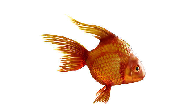 Golden Fish Rigged Low-poly 3D model