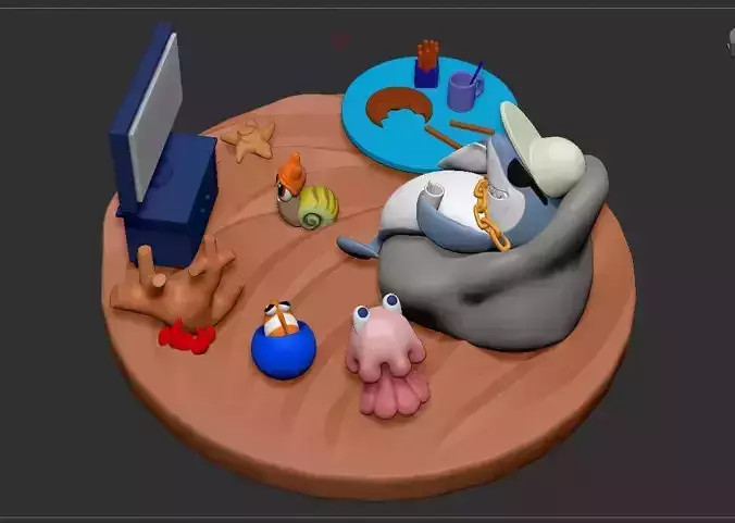 Shark and his friends-3dprintable