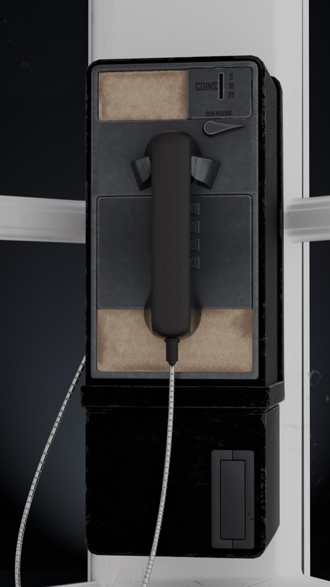 Phone Booth Low-poly 3D model_4
